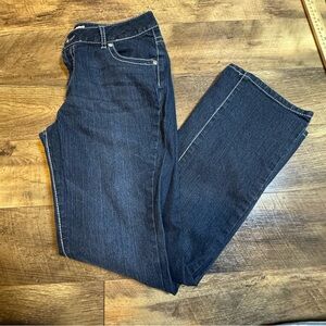 Earl Denim Bootcut Jeans Rhinestone Cross Bling Embellished 6P Dark Blue Wash